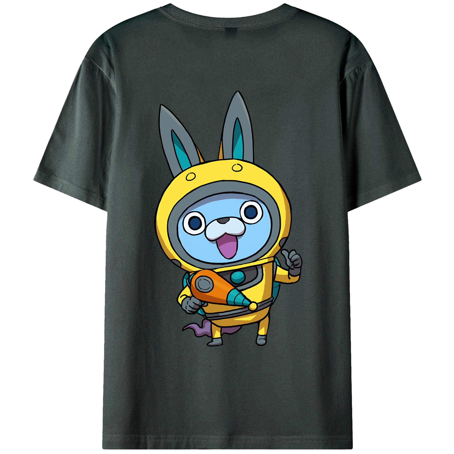 （画像用） 妖怪ウォッチ Yo-kai Watch 綿100％ メンズ半袖Tシャツ（バックプリント） 通気性